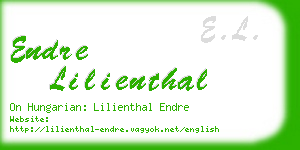 endre lilienthal business card